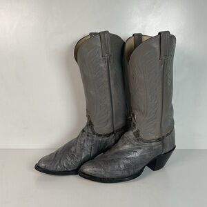 Vintage Tony Lama Exotic Eel Cowboy Boots 9.5 EEE Gold Label USA Made
